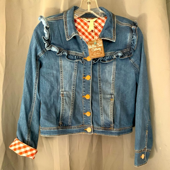 Matilda Jane “Collins” Girls Ruffle Denim Jacket - Picture 1 of 6